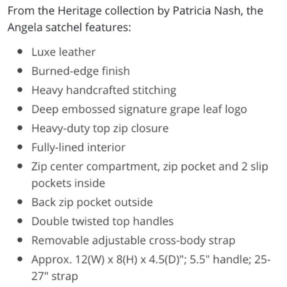 NEW Patricia Nash Heritage Angela Convertible Cross Body‎ Satchel Brown Leather - Picture 10 of 12